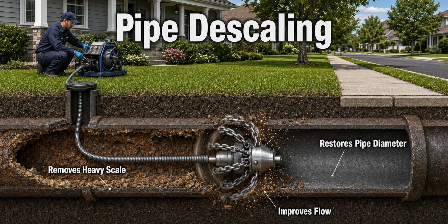 Arlington Virginia Cast Iron Sewer Pipe Descaling