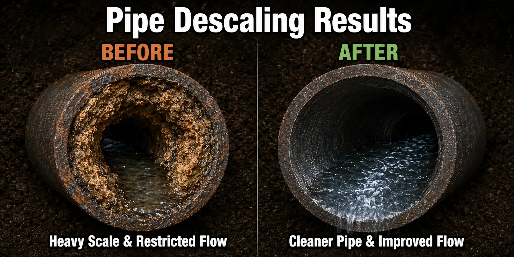 Arlington Virginia Pipe Descaling Before After